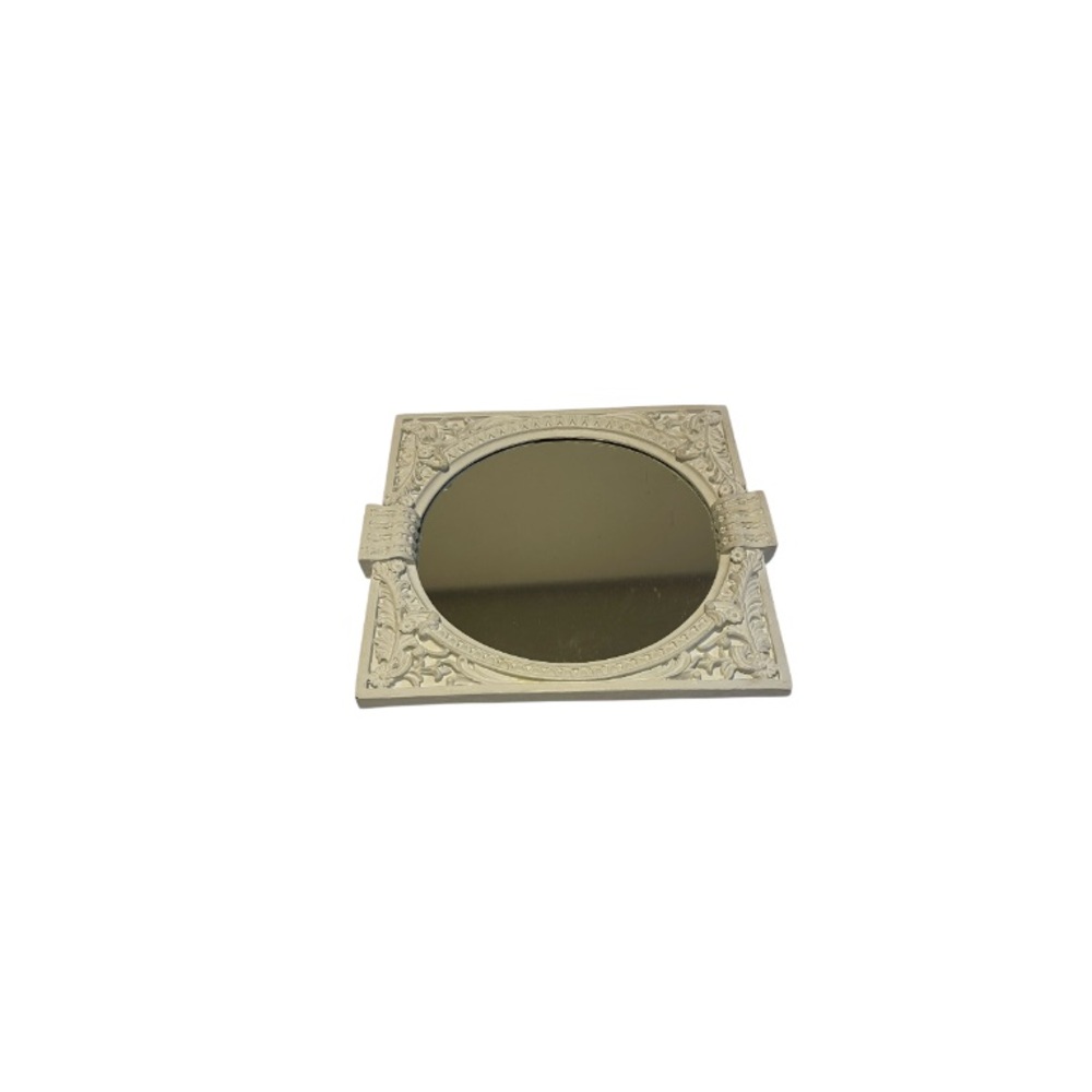 Elegant White Ornate Wall Mirror